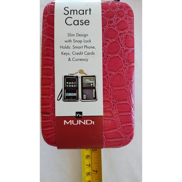 Mundi Smart Phone Croco Wristlet Case, Pink - Picture 6 of 9